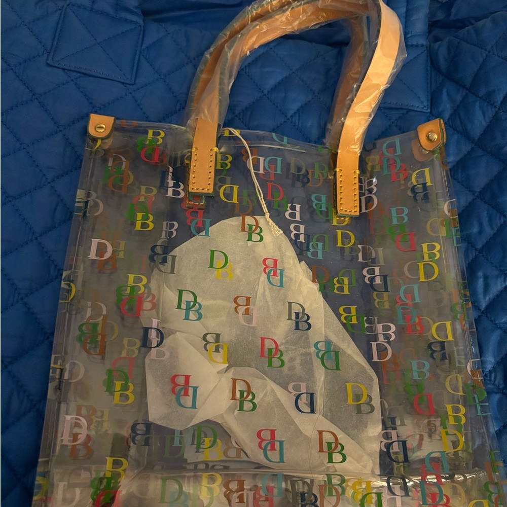 Dooney & Bourke Transparent Tote with Multicolor Logo